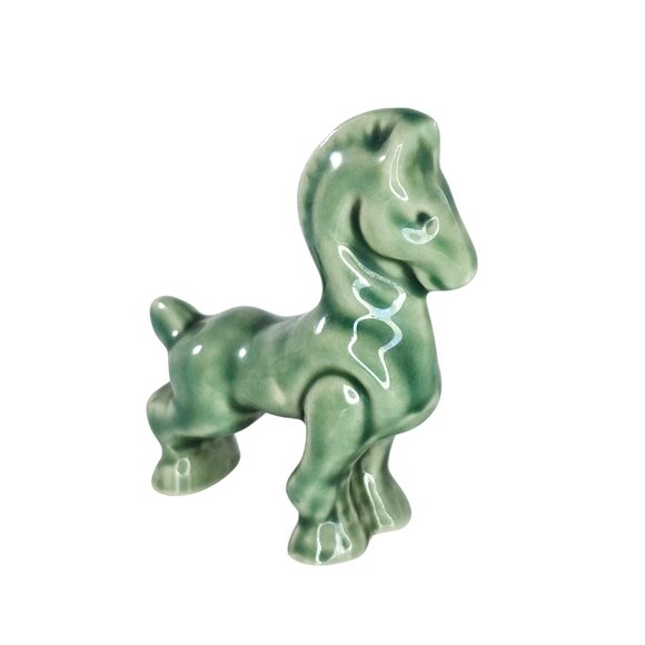 Metlox Morton Shawnee Pottery Green Horse Figurine Vintage California MCM - Picture 5 of 9